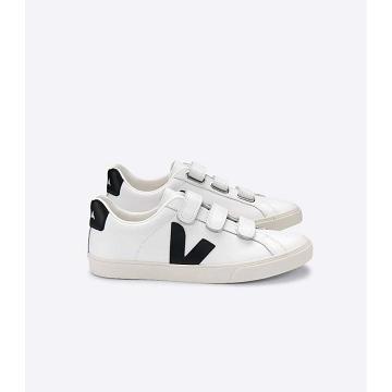 Veja 3-LOCK LEATHER Women's Sneakers White/Black | NZ 610QMA